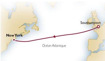 Itinéraire croisière transatlantique Cunard